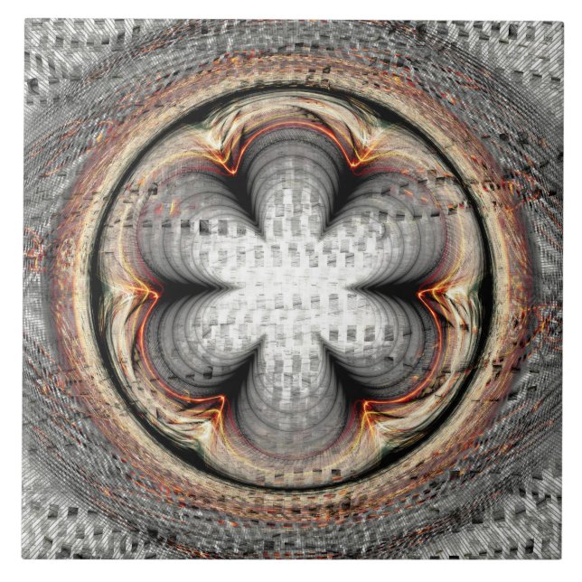 Flowery abstract decoration ceramic tile (Front)