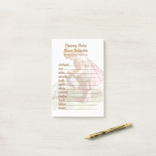 Flowery Baby Name Scramble Baby Shower Word Game Post-it Notes