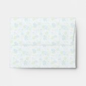 Flowery Blue, White, and Lime A2 Envelope for RSVP (Back (Top Flap))