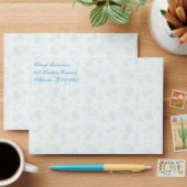 Flowery Blue, White, and Lime A7 Envelope (Desk)