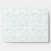 Flowery Blue, White, and Lime A7 Envelope (Back (Top Flap))