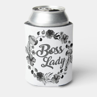 flowery boss lady design can cooler