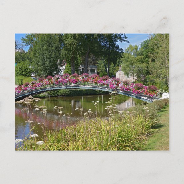 Flowery bridge at Bagnoles-de-l'Orne Postcard (Front)