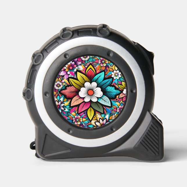 Flowery Colorful Abstract  Tape Measure (Front)