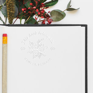 Flowery Custom Name Stylish Book  Embosser