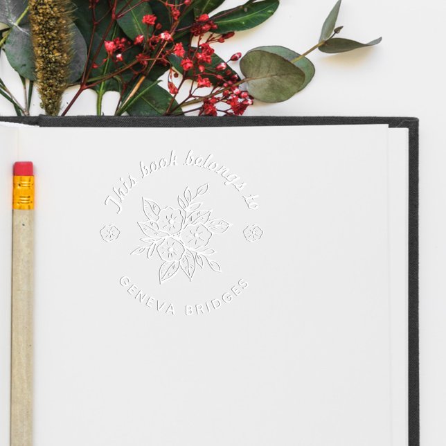 Flowery Custom Name Stylish Book  Embosser (Creator Uploaded)