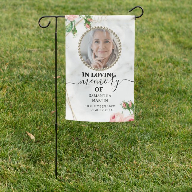 Flowery Elegant Memorial Garden Flag (In SItu)