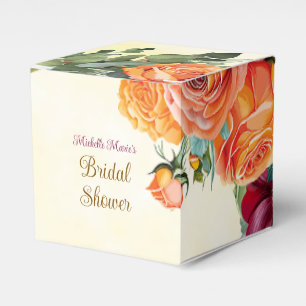 Flowery Fall Bridal Shower Favor Box