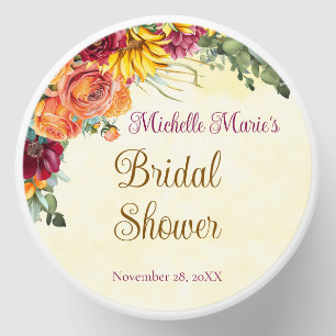 Flowery Fall Bridal Shower Mini Candle Favors