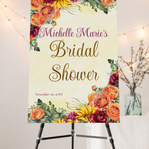 Flowery Fall Bridal Shower Poster Board