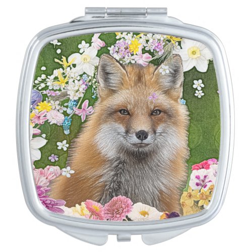 Flowery Fox Compact Mirror