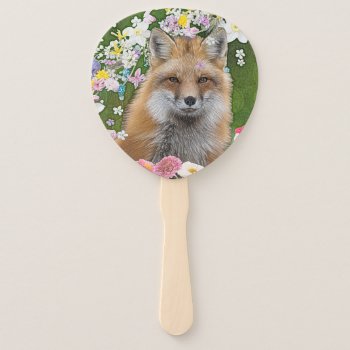 Flowery Fox Hand Fan by CandiCreations at Zazzle