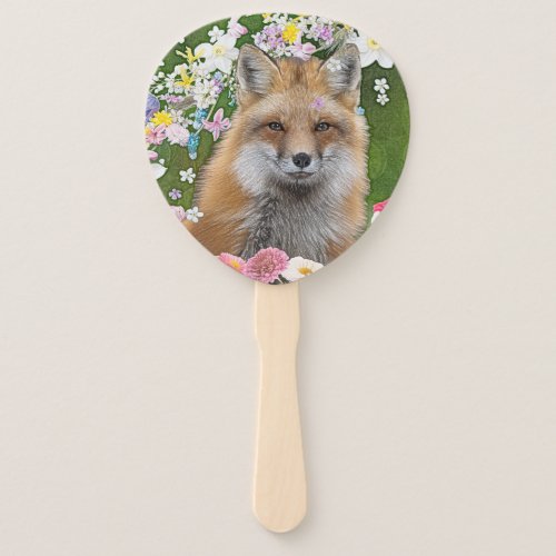 Flowery Fox Hand Fan