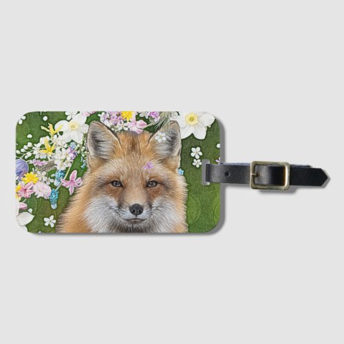 Flowery Fox Luggage Tag