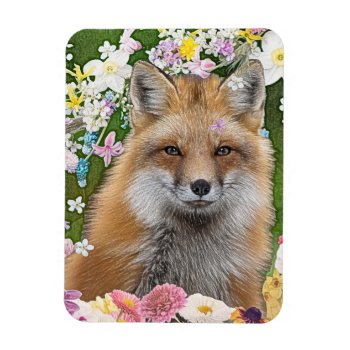 Flowery Fox Magnet by CandiCreations at Zazzle