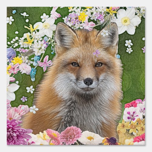 Flowery Fox Sign