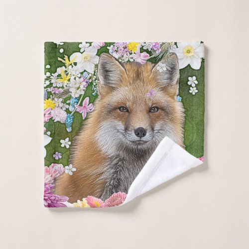 Flowery Fox Wash Cloth