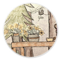 Flowery knobs to decorate dressers, table consoles
