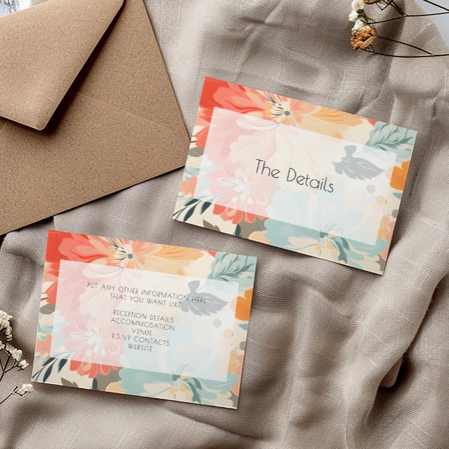 Flowery modern typography the details enclosure card (Flowery modern typography the details enclosure card.)