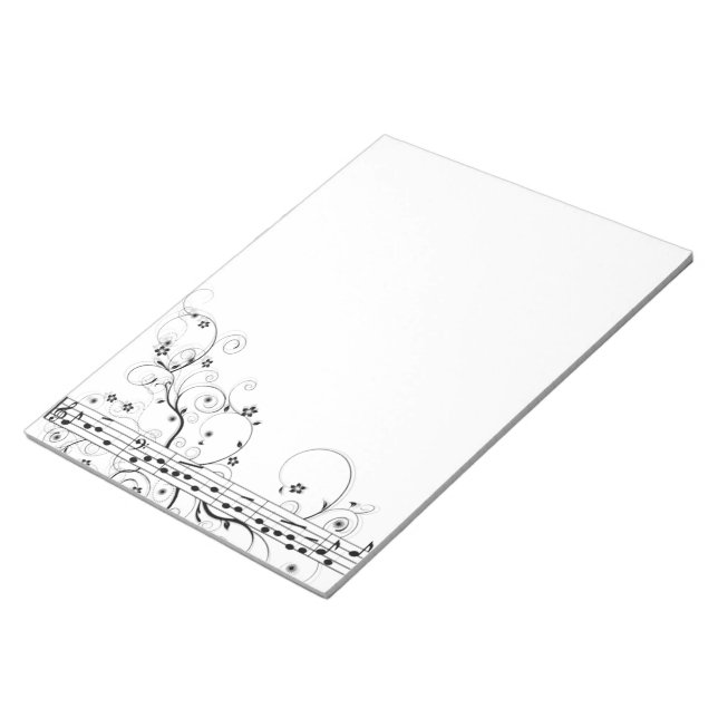 Flowery Music Notepad (Angled)