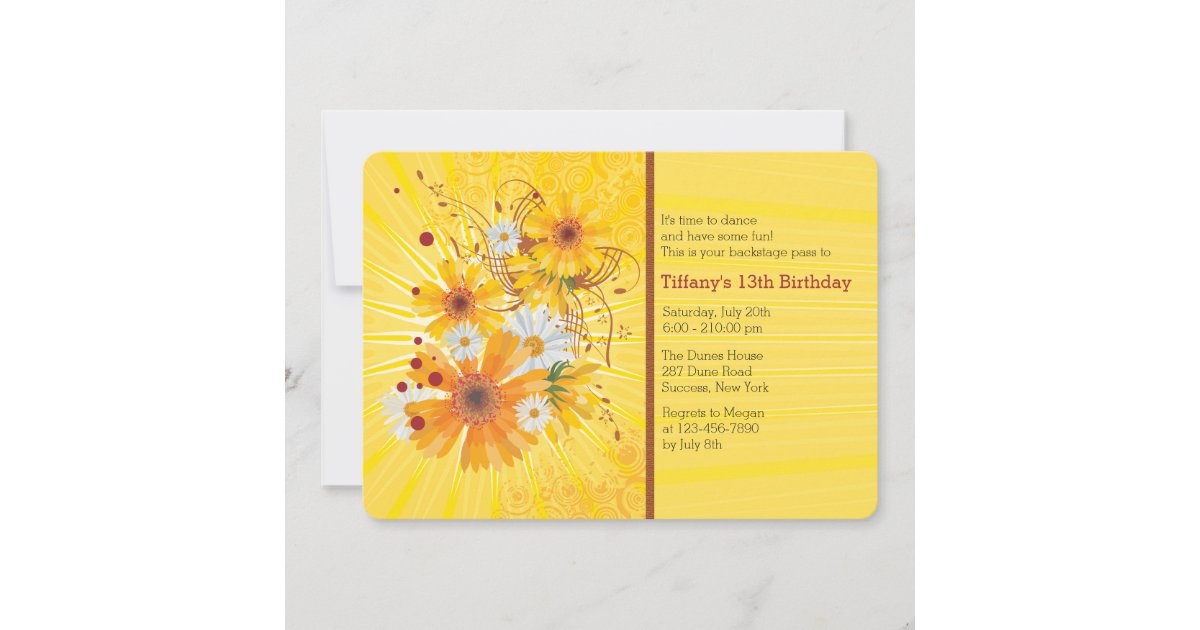 Flowery Notes Invitation | Zazzle