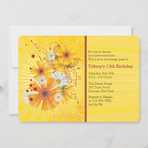 Flowery Notes Invitation