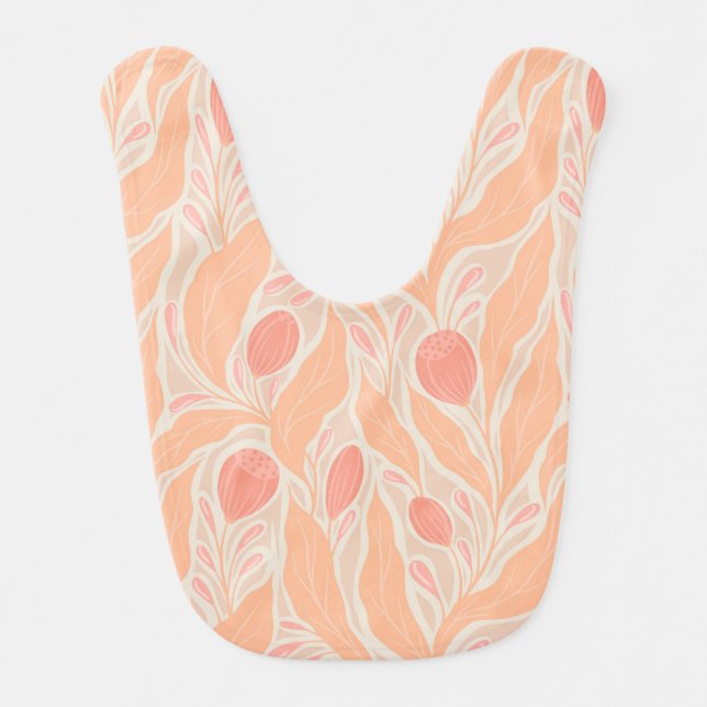 Flowery pattern baby bib (Front)