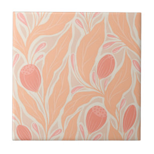 Flowery pattern ceramic tile