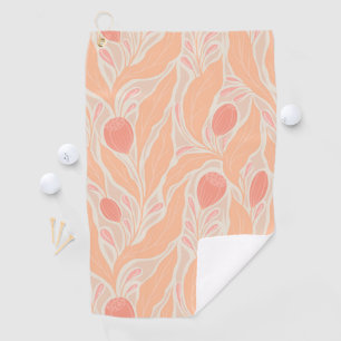 Flowery pattern golf towel