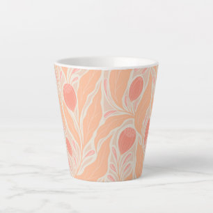 Flowery pattern latte mug