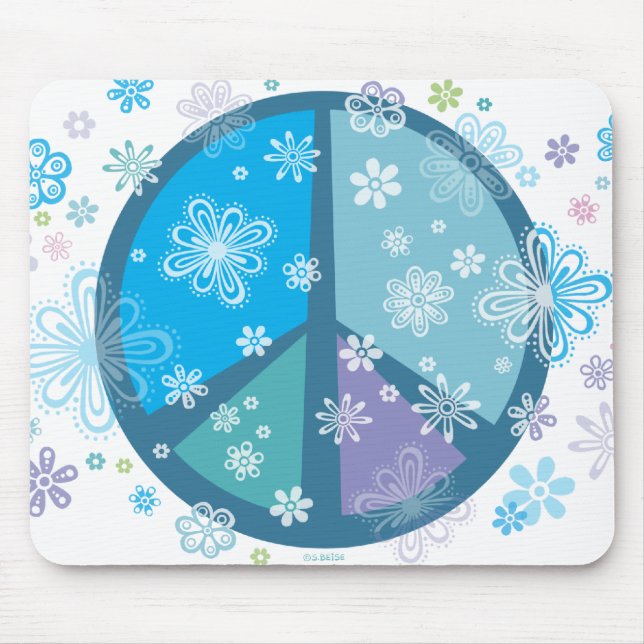 Flowery Peace Sign mouse pad (Front)