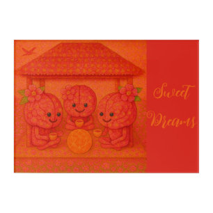 Flowery Pink Brains Acrylic Wall Art