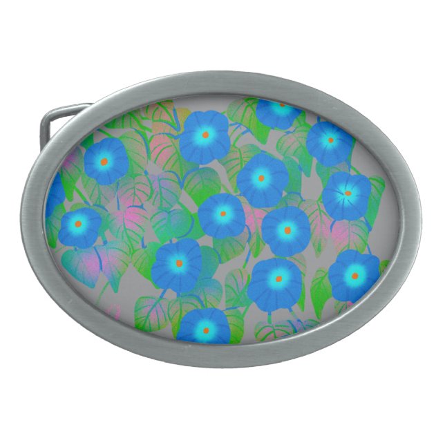 Flowery print for Spring and Summer Belt Buckle (Front)