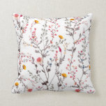 flowery throw pillow<br><div class="desc">Spring collection. A delicate and very smart motive. A set of branches and flowers to adorn your home,  or to bring your clothes to life. Make a gift with this collection.</div>