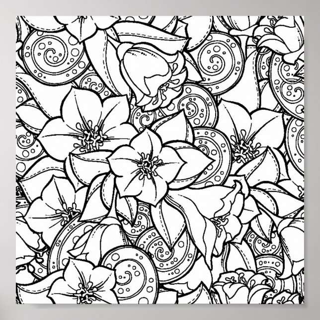 Flowery Zendoodle 2 Poster (Front)