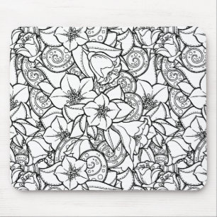 Flowery Zendoodle Mouse Pad