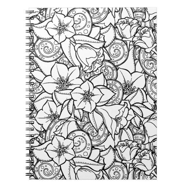 Flowery Zendoodle Notebook (Front)