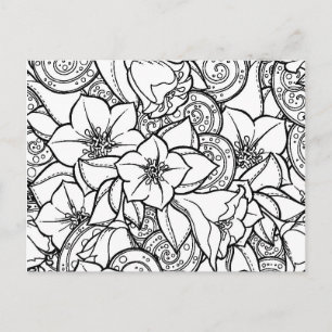 Flowery Zendoodle Postcard