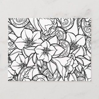 Flowery Zendoodle Postcard