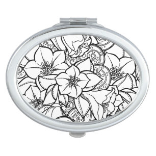 Flowery Zendoodle Vanity Mirror