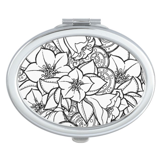 Flowery Zendoodle Vanity Mirror (Front)