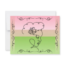 Flowing Beauty: Peony Line Art Blank Card