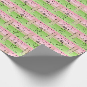 Flowing Beauty: Peony Line Art Gift Wrap Roll