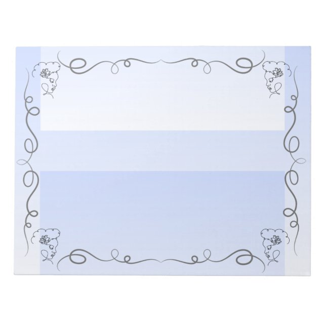 Flowing Beauty Periwinkle Large Notepad (Front)