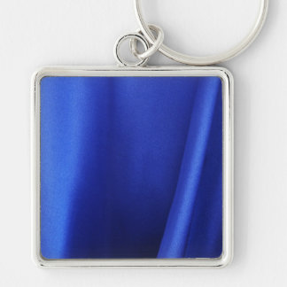Flowing Blue Silk Fabric Abstract Keychain