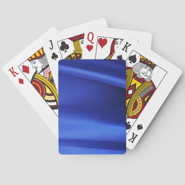 Flowing Blue Silk Fabric Abstract Poker Cards (Back)