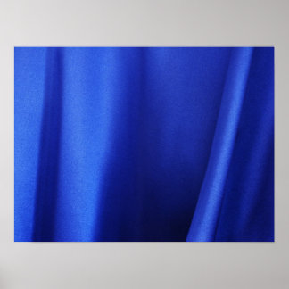 Flowing Blue Silk Fabric Abstract Poster