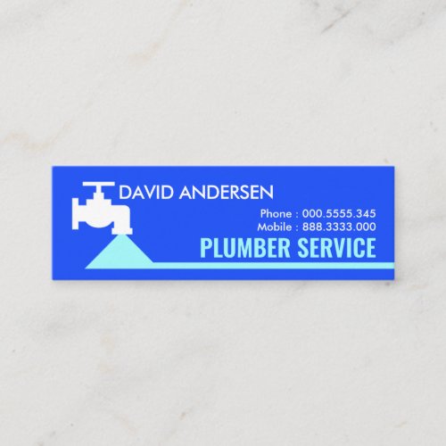 Flowing Blue Water Faucet Tap Plumber Mini Business Card