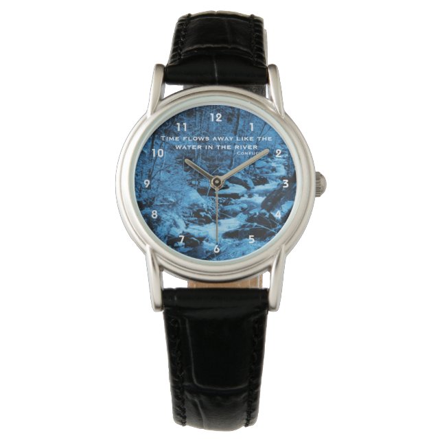 Flowing Brook Time Confucius Inspirational Quote  Watch (Front)