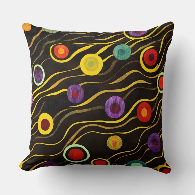 Flowing Bubbles and Waves 1 Throw Pillow (Front)